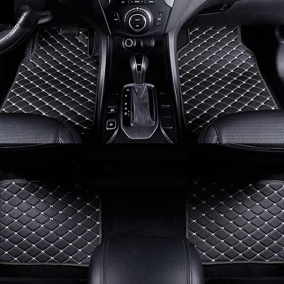 Tappetini auto Kazio impermeabili antiscivolo per Nissan Qashqai installati con dettaglio materiale e bordi