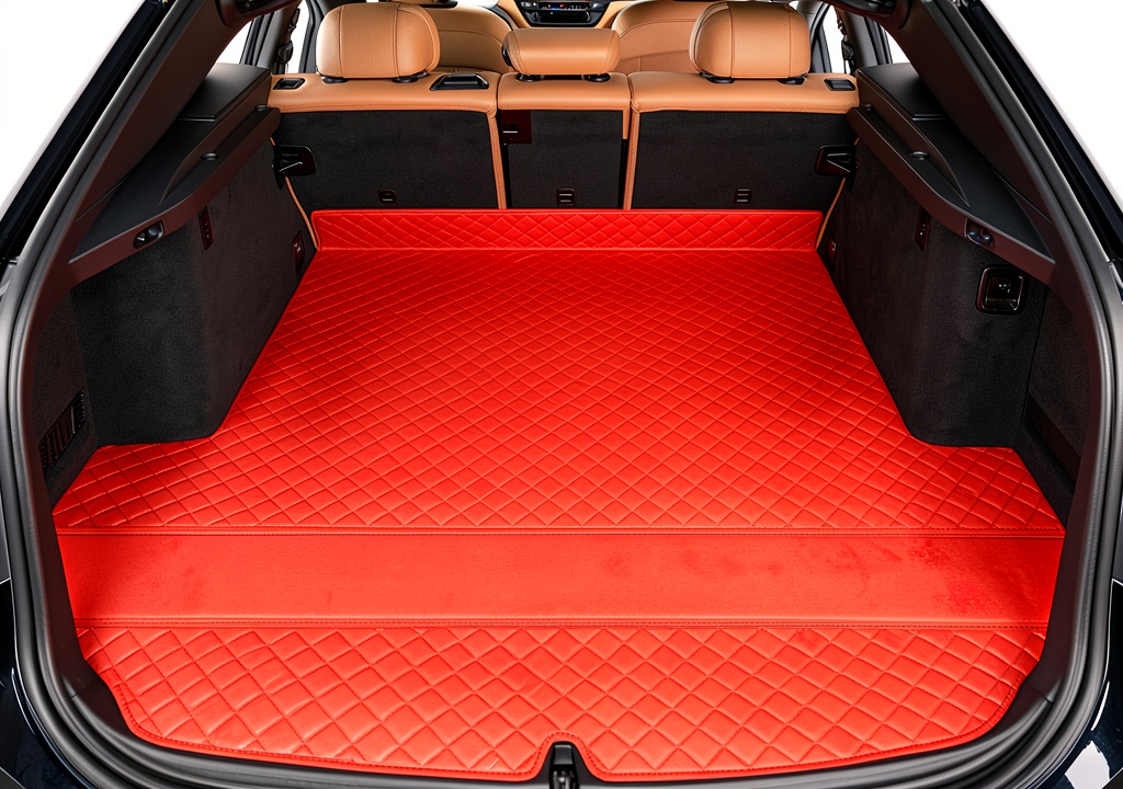 Installing Kazio tappetino bagagliaio Nissan X‑Trail impermeabile on a wooden surface