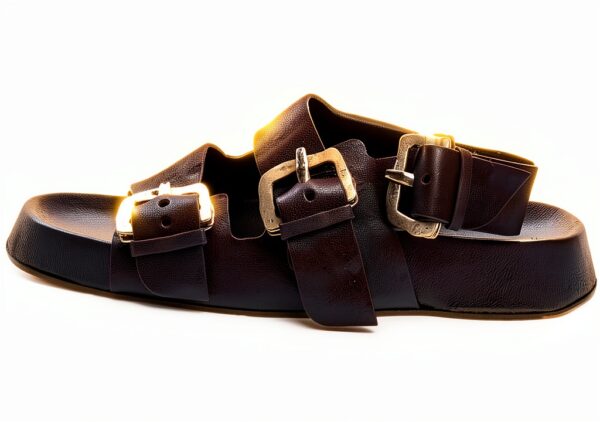 Sandalo Donna ERNESTO DOLANI Pelle Anticata Nero Flatform