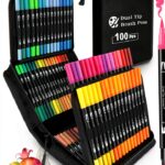 Penna a pennello 100 colori KAZATE modello WQS SCB 100 doppia punta-0