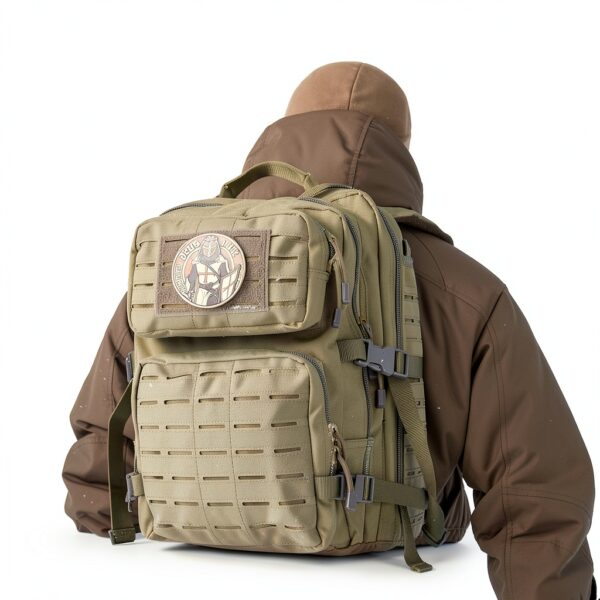 Toppa Deus Vult M-Tac - Toppa tattica in gomma PVC marrone 7,6 cm-1
