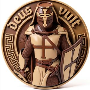 Toppa Deus Vult M-Tac - Toppa tattica in gomma PVC marrone 7,6 cm-0