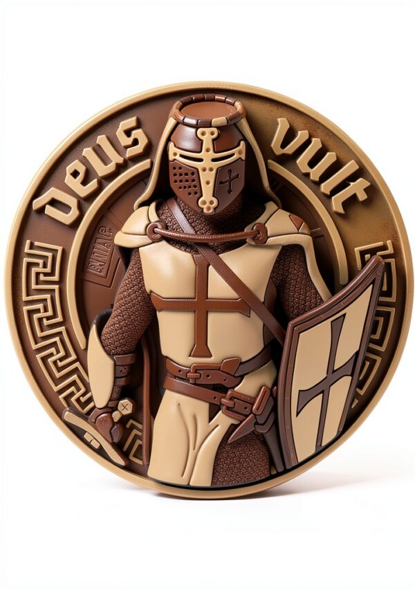 Toppa Deus Vult M-Tac - Toppa tattica in gomma PVC marrone 7,6 cm-0