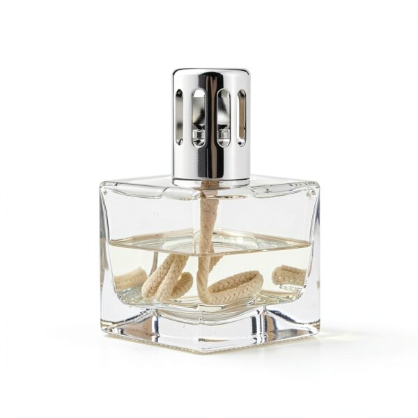Lampada profumata KAZIS cubo in vetro argento 150 ml 7x7x12 cm-7