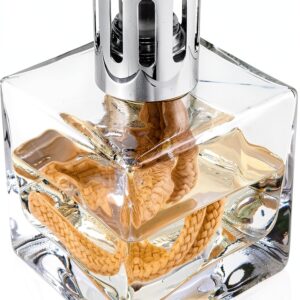 Lampada profumata KAZIS cubo in vetro argento 150 ml 7x7x12 cm-0