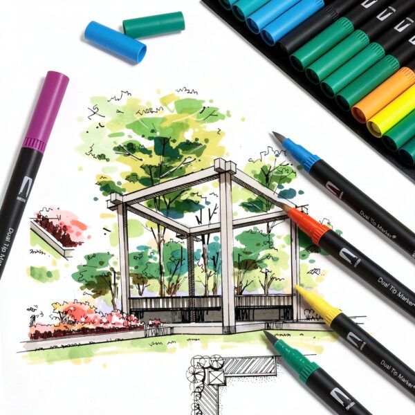 Penna a pennello 100 colori KAZATE modello WQS SCB 100 doppia punta-4