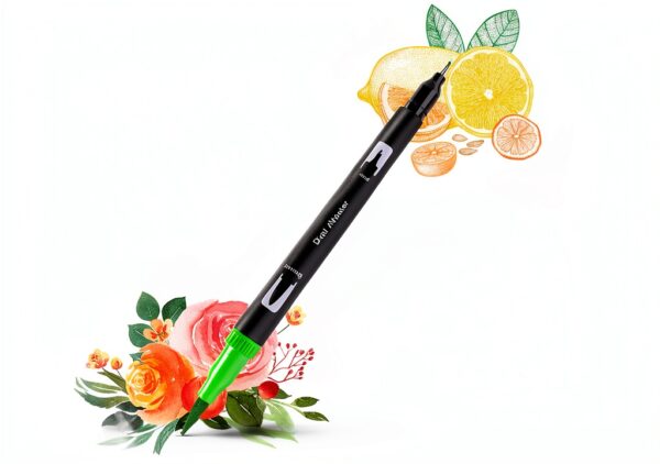Penna a pennello 100 colori KAZATE modello WQS SCB 100 doppia punta-2