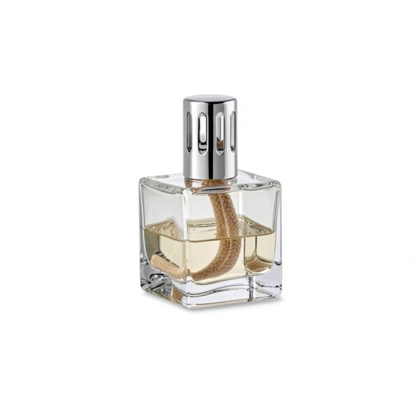 Lampada profumata KAZIS cubo in vetro argento 150 ml 7x7x12 cm-6