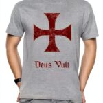 Deus Vult Crusader Cross Erido T-Shirt Grigio L Regular Fit-0