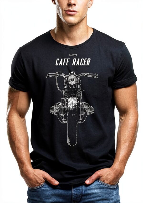 Maglietta Uomo MAKAYA Cafe Racer R100 T-Shirt Moto Regular Fit-3