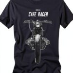 Maglietta Uomo MAKAYA Cafe Racer R100 T-Shirt Moto Grigio Blu-0