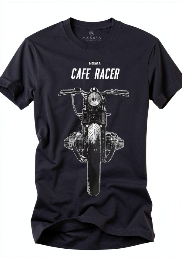 Maglietta Uomo MAKAYA Cafe Racer R100 T-Shirt Moto Grigio Blu-0