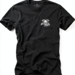 MAKAYA T Shirt Vintage Uomo Nero con Stampa Petto e Schiena-0