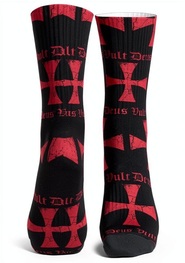 Deus Vult Calzini Mid-Calf Templar Cross Unisex Nero Taglia Unica-1