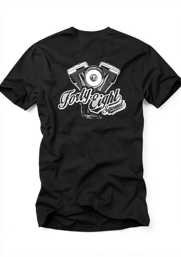 MAKAYA T Shirt Vintage Uomo Nero con Stampa Petto e Schiena-1