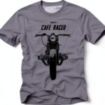 Maglietta Uomo MAKAYA Cafe Racer R100 T-Shirt Moto Grigio Blu-0
