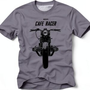 Maglietta Uomo MAKAYA Cafe Racer R100 T-Shirt Moto Grigio Blu-0