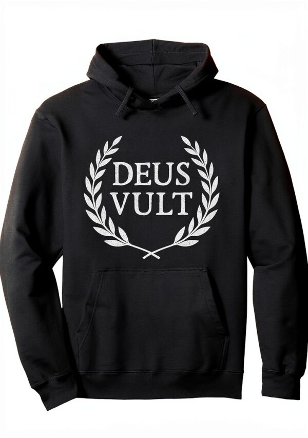 Deus Vult Felpa con Cappuccio Unisex Adulto Taglio Classico-0