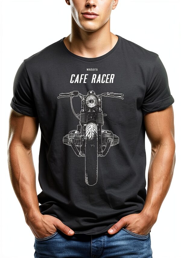 Maglietta Uomo MAKAYA Cafe Racer R100 T Shirt Moto Fit Multicolore-3