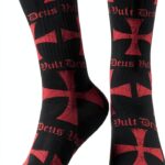 Deus Vult Calzini Mid-Calf Templar Cross Unisex Nero Taglia Unica-0
