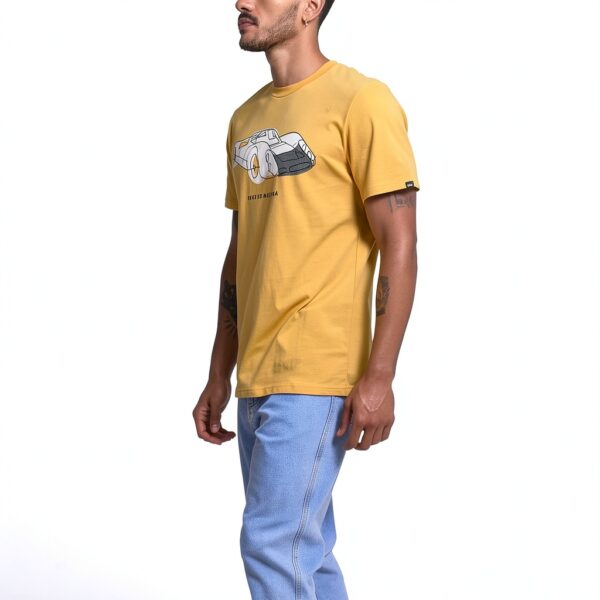 Deus Ex Machina Maglietta Stampa Automobile Gialla 908 Tee, Cotone-1