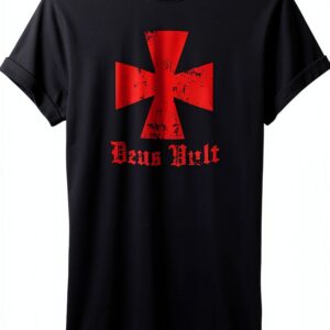 iMage T‑shirt Dio Lo Vuole Deus Vult Crociati Templari – Cotone-0