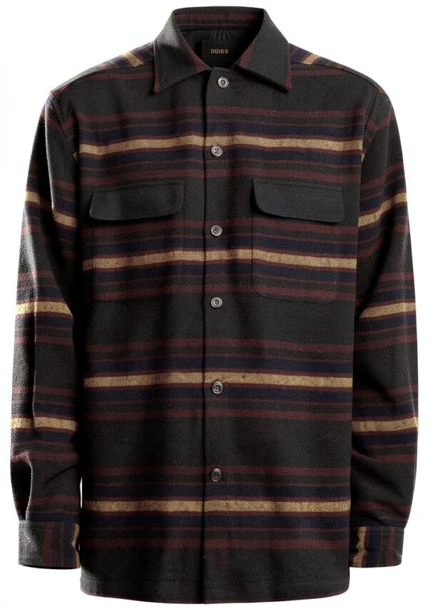 Deus Ex Machina camicia in lana a righe Moto Stripe Shirt-5