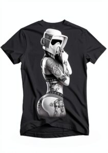 MAKAYA Stormtrooper Tattoo T Shirt Uomo Maglietta Nera Regular Fit-0