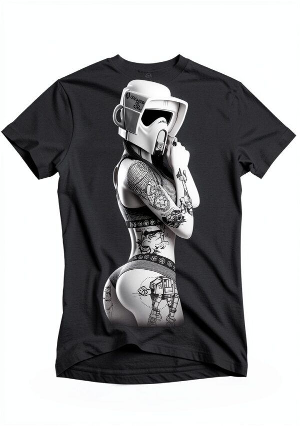 MAKAYA Stormtrooper Tattoo T Shirt Uomo Maglietta Nera Regular Fit-0