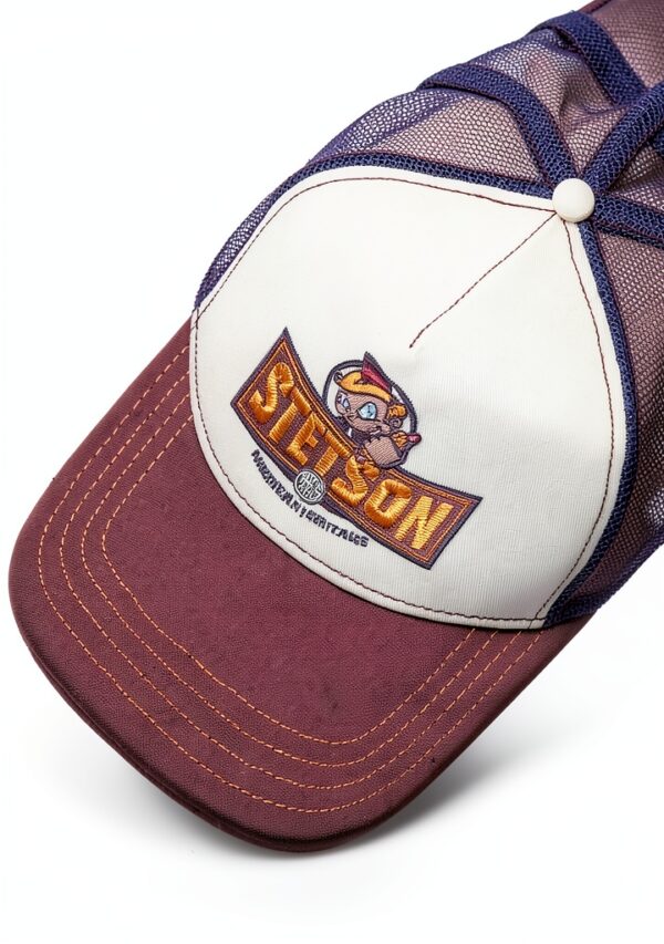 Stetson Cappellino Trucker Snapback Lilla Mesh Visiera Curva-1