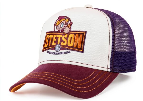 Stetson Cappellino Trucker Snapback Lilla Mesh Visiera Curva-0