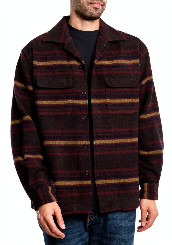 Deus Ex Machina camicia in lana a righe Moto Stripe Shirt-1