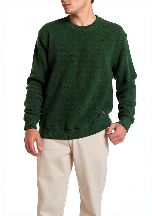 Deus Ex Machina Maglione Girocollo Verde REO Textured Fleece Uomo-5