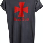 iMage T‑shirt Dio Lo Vuole Deus Vult Crociati Templari – Cotone-0