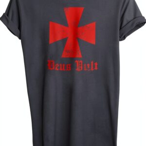 iMage T‑shirt Dio Lo Vuole Deus Vult Crociati Templari – Cotone-0