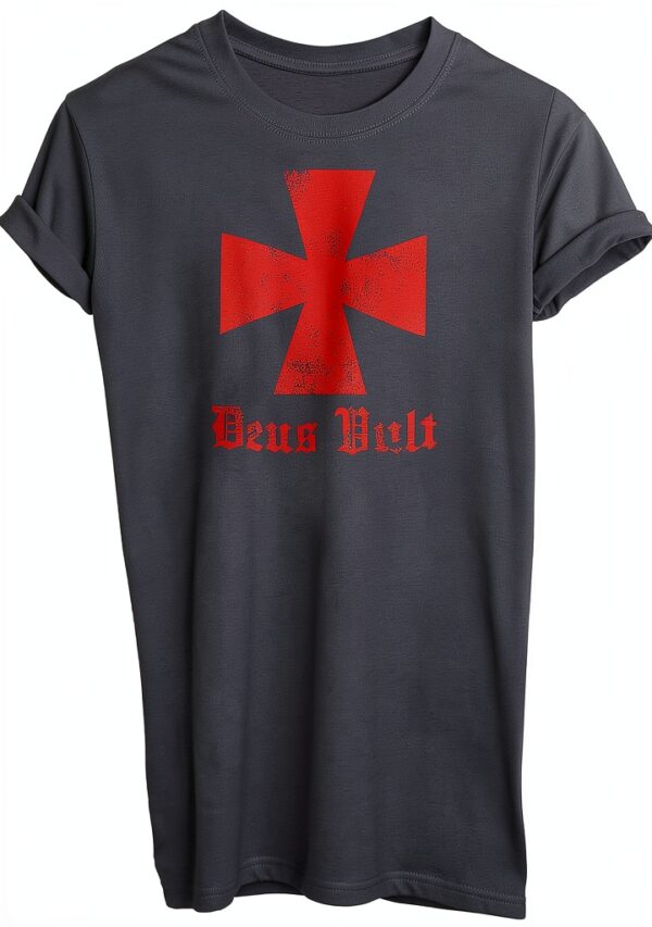 iMage T‑shirt Dio Lo Vuole Deus Vult Crociati Templari – Cotone-0