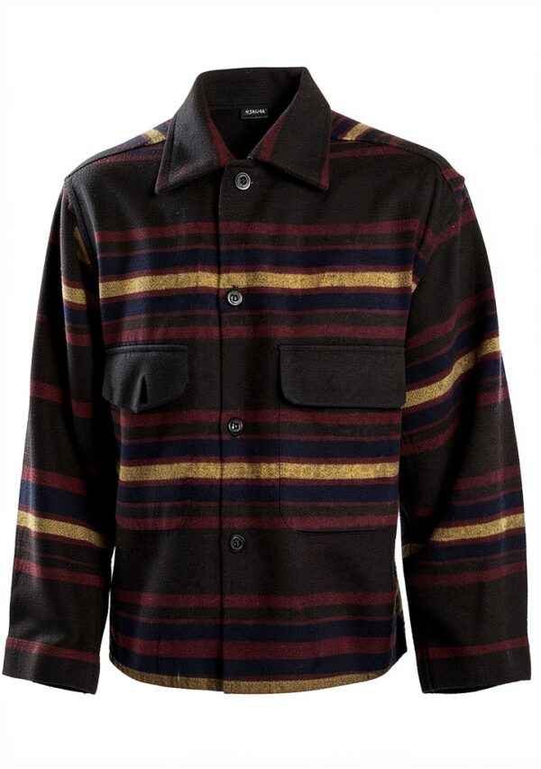 Deus Ex Machina camicia in lana a righe Moto Stripe Shirt-3
