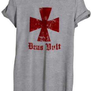 iMage T‑shirt Dio Lo Vuole Deus Vult Crociati Templari – Cotone-0