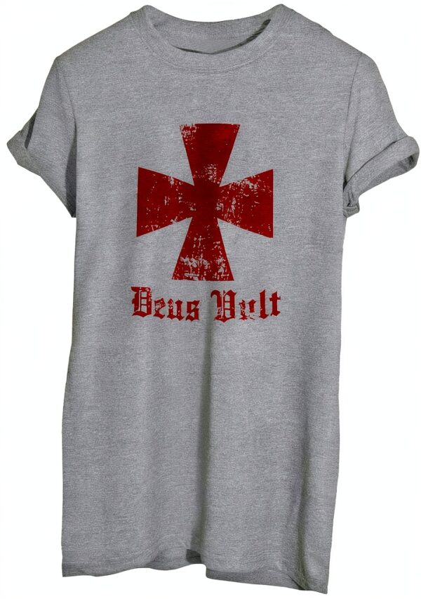 iMage T‑shirt Dio Lo Vuole Deus Vult Crociati Templari – Cotone-0
