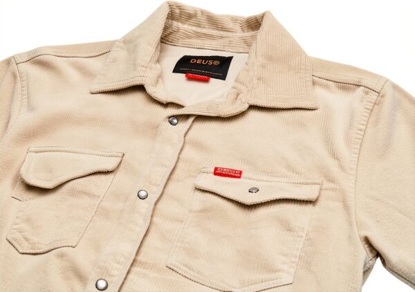 Deus Ex Machina camicia in velluto bianca Western Cord Shirt-4