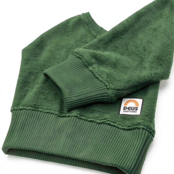 Deus Ex Machina Maglione Girocollo Verde REO Textured Fleece Uomo-4