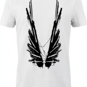 GoZoo Deus Ex T-Shirt Uomo Icarus Wings 100% Cotone Bianca M-0