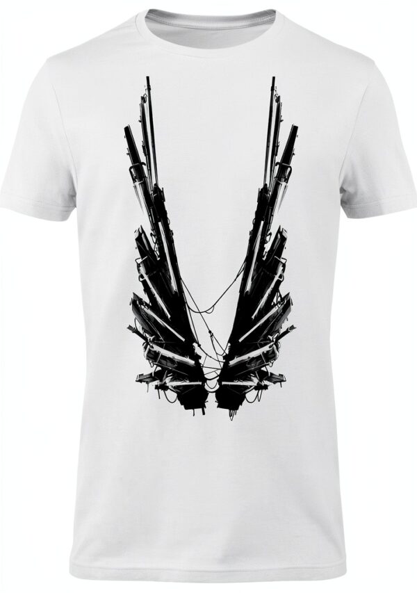 GoZoo Deus Ex T-Shirt Uomo Icarus Wings 100% Cotone Bianca M-0