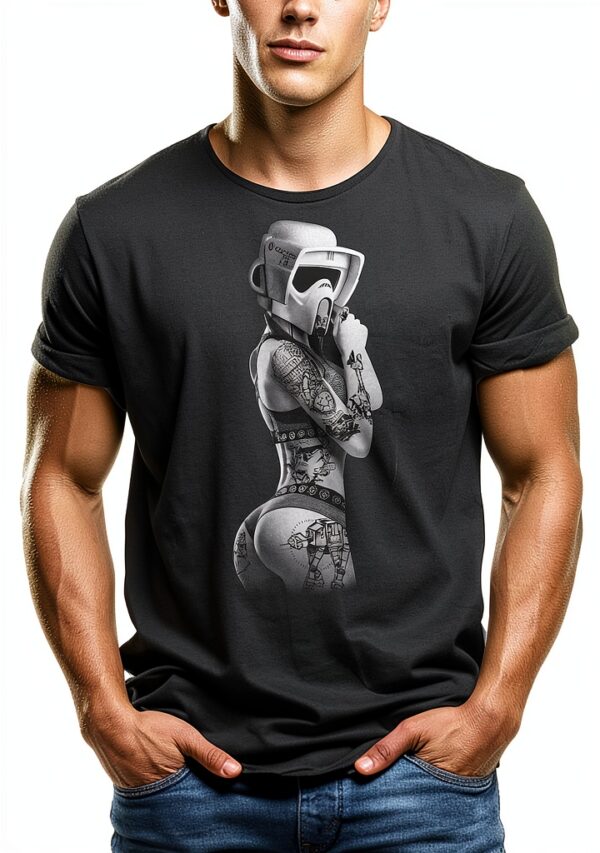 MAKAYA Stormtrooper Tattoo T Shirt Uomo Maglietta Nera Regular Fit-1