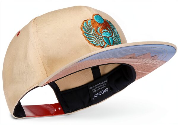 Cappellino da baseball Scarabeo Snapback Beige misura regolabile-2