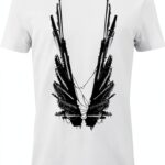 GoZoo Deus Ex T-Shirt Uomo Icarus Wings 100% Cotone Bianca 2XL-0