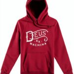 Deus Ex Machina Felpa Uomo Rosso con Cappuccio-0