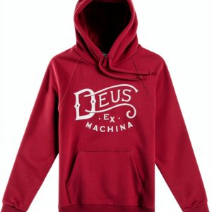 Deus Ex Machina Felpa Uomo Rosso con Cappuccio-0