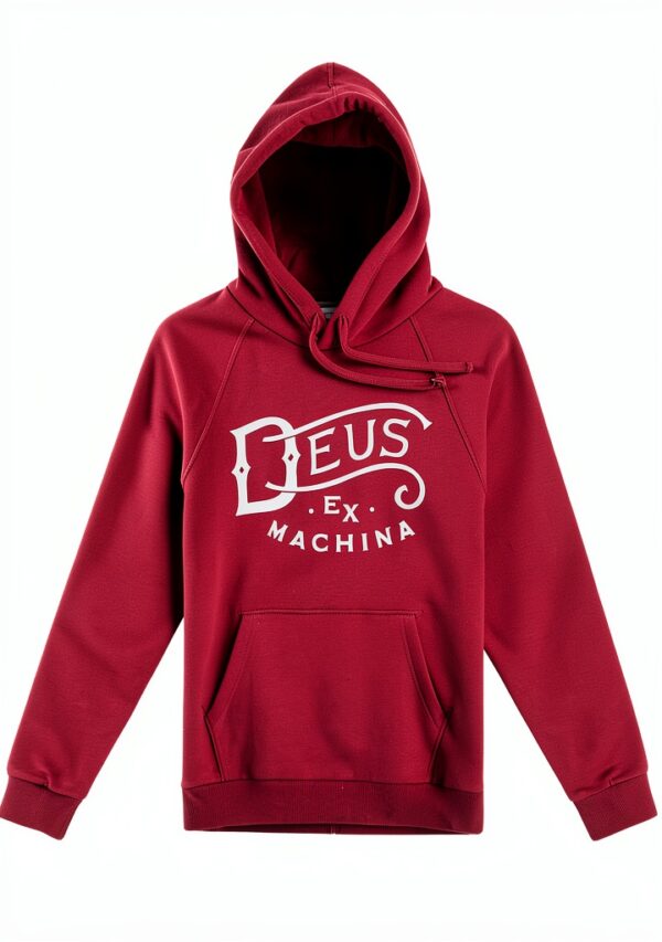 Deus Ex Machina Felpa Uomo Rosso con Cappuccio-0