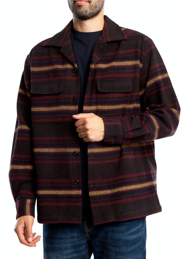 Deus Ex Machina camicia in lana a righe Moto Stripe Shirt-0